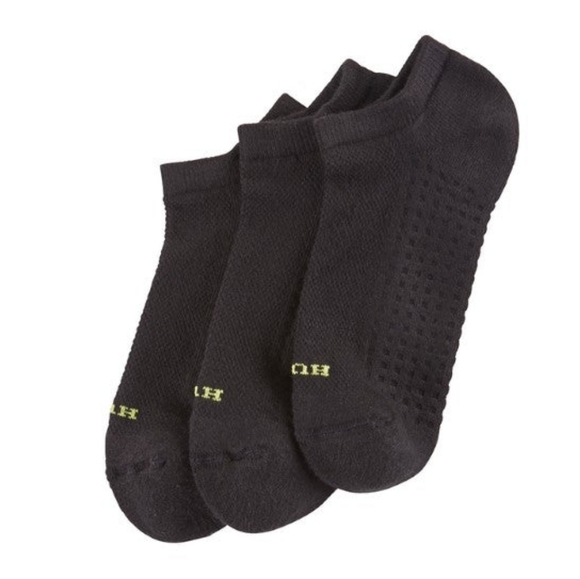 NWT HUE 9 Pairs Air Cushion Black No Show Women's socks - Picture 2 of 4